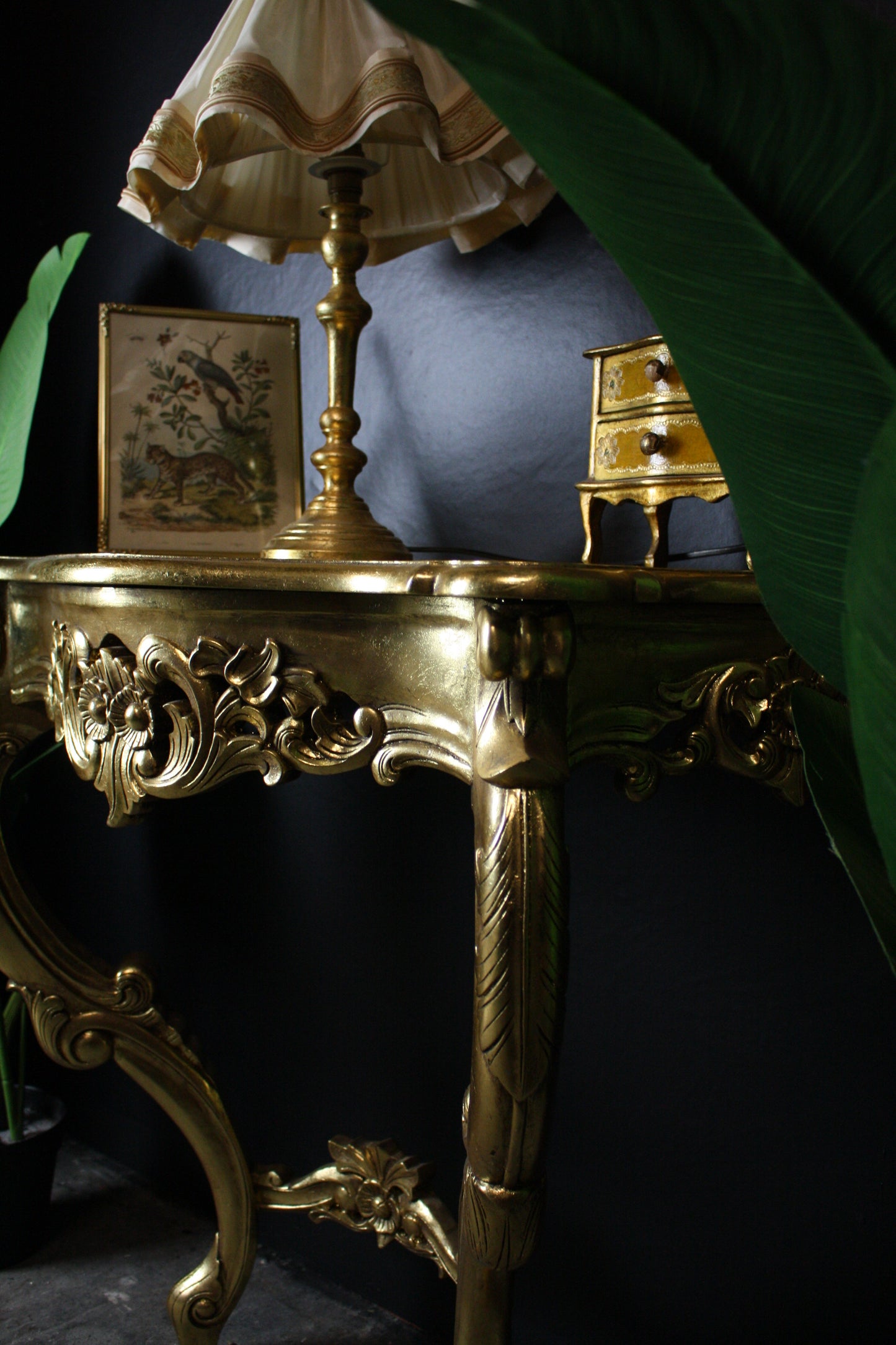 Console et miroir baroque