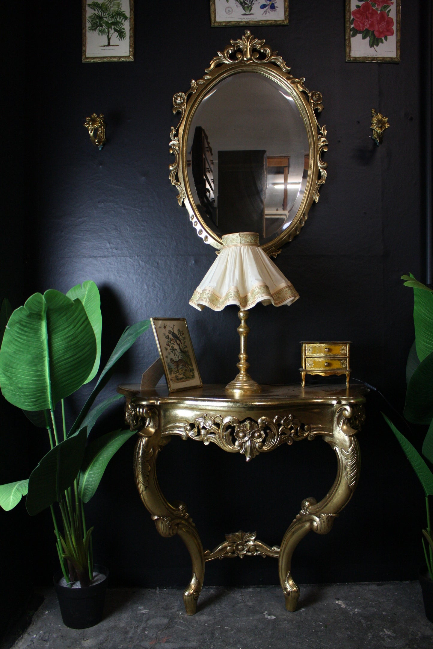 Console et miroir baroque