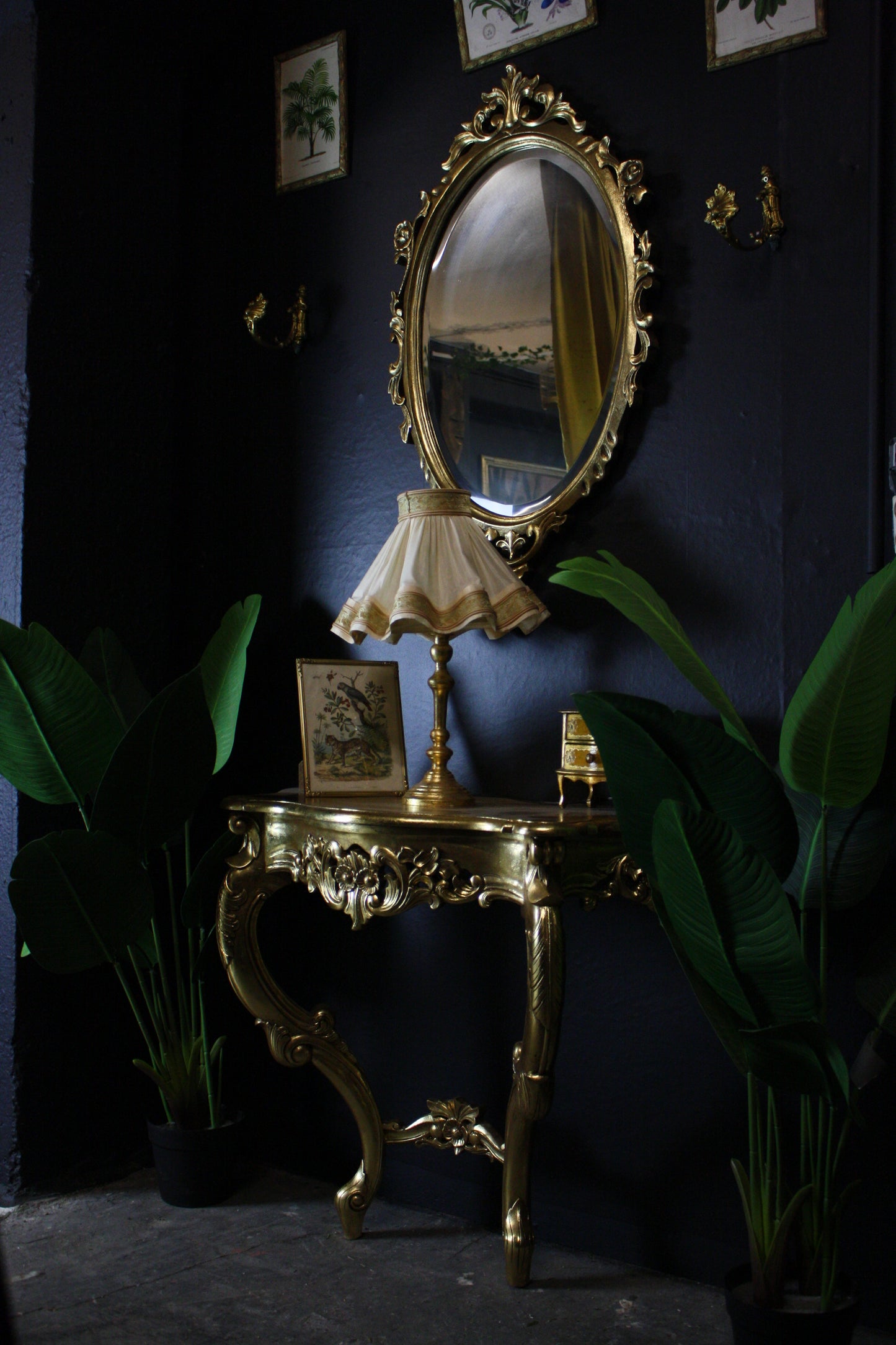 Console et miroir baroque